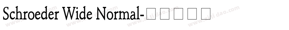 Schroeder Wide Normal字体转换